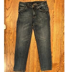 Beija Flor Jean Lynsey Medium Dark Wash Low Rise Straight Leg Studs on Pockets